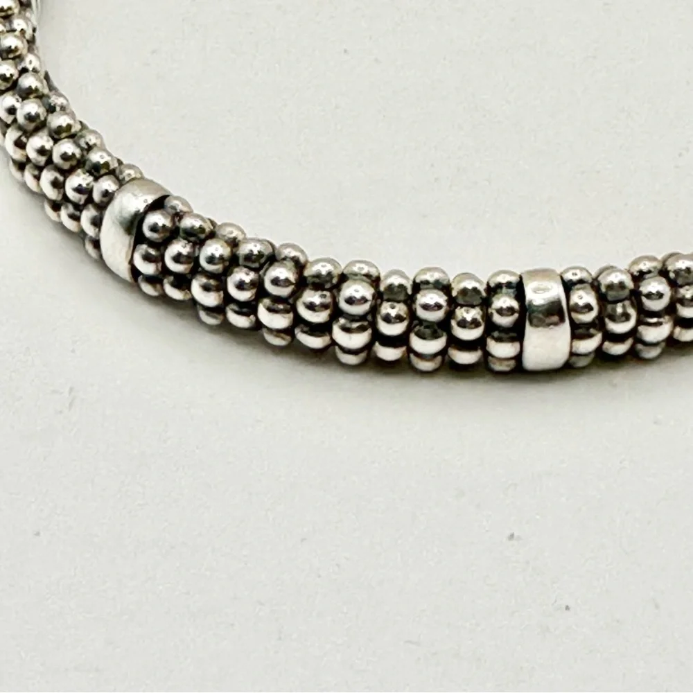 Lagos Sterling 7 Station Caviar Bracelet - Picture 2 of 8